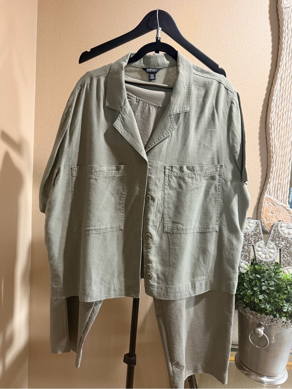 Buffalo David Bitton Olive Green Lightweight Shirt Jacket